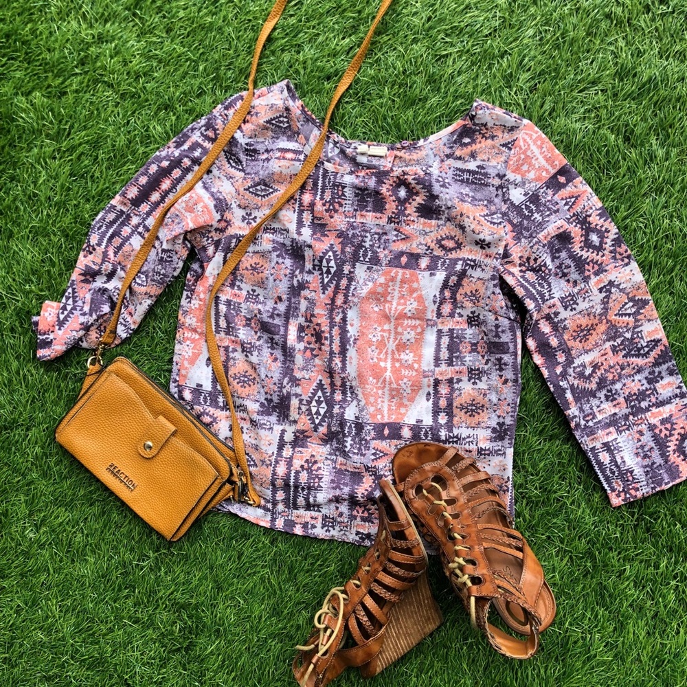 Japna Aztec print open back top